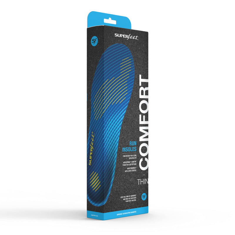 [Australia] - Superfeet RUN Comfort Thin Orthotic Insoles - Low to Medium Arch Support for Running Shoes - 11.5-13 Men / 12.5-14 Women Bolt 