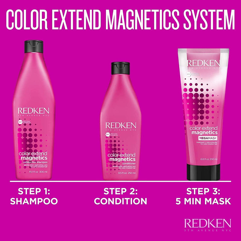 [Australia] - REDKEN | Color Extend Magnetics |Mega Mask | Color Captivating Treatment + Care Extender | For Color-Treated Hair | 200ml 