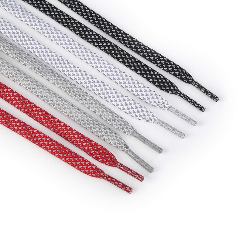 [Australia] - Xiazw Reflective Flat Shoe Laces for Sneakers，Boots，Running Shoes，Casual Shoes (2 Pair Pack) White 35.4''(90cm) 