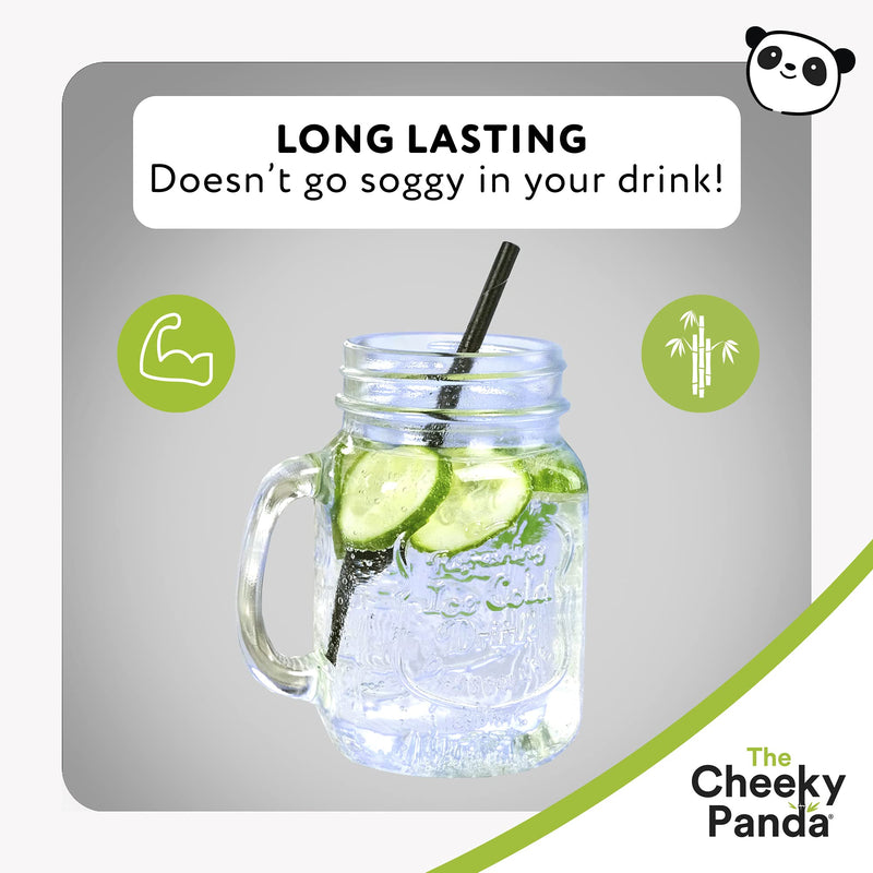 [Australia] - The Cheeky Panda – Bamboo Paper Black Sip Straws | Pack of 250 Straws | Perfect for Cocktails, 100% Biodegradable, Plastic-Free, Eco-Friendly, Strong & Sustainable 