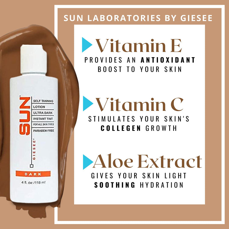 [Australia] - Tanning Lotion Ultra Dark Instant Tint - Dark Self Tanner for all Skin Types 4 fl oz (Packaging May Very) 