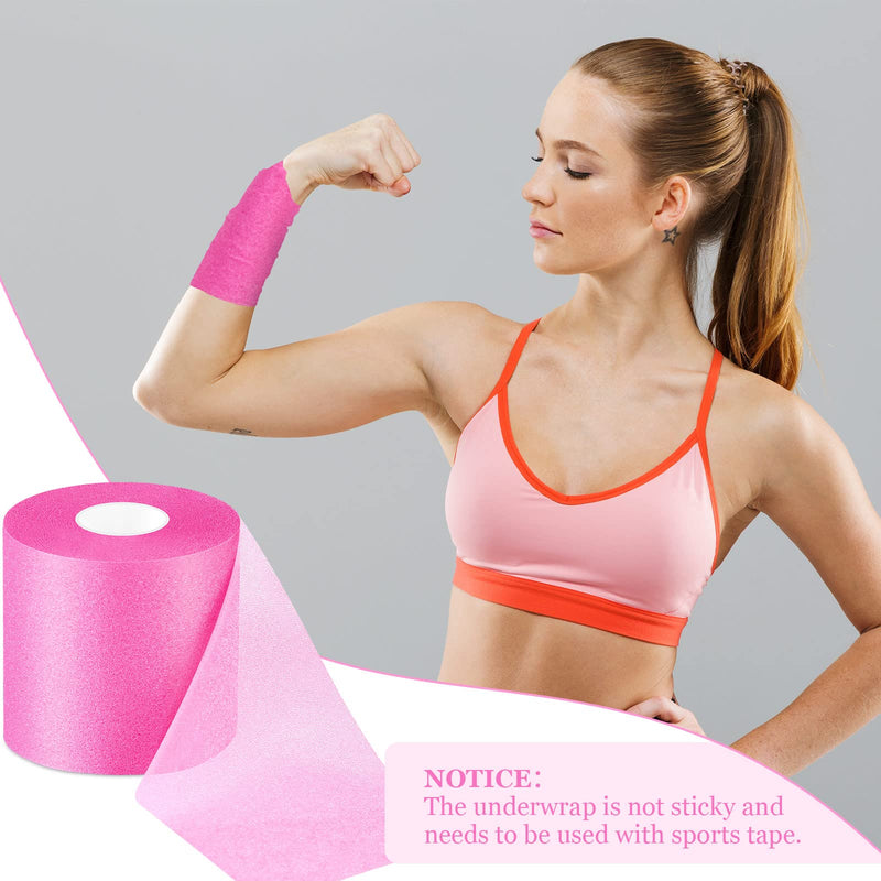 [Australia] - 29.5 Yards Foam Underwrap Tape Sports Pre-wrap Athletic Tape 2.76 Inch Wide Elastic Sports Prewrap Artificial Foam Underwrap for Wrist Elbow Knees Ankles (Pink) Pink 