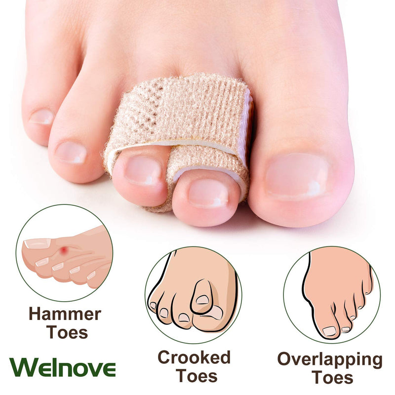 [Australia] - Welnove 6Pcs Hammer Toe Straightener, Hammer Toe Splints, Toe Cushioned Bandages for Correcting Hammer Toes, Broken Toes, Crooked Toes & Overlapping Toe 