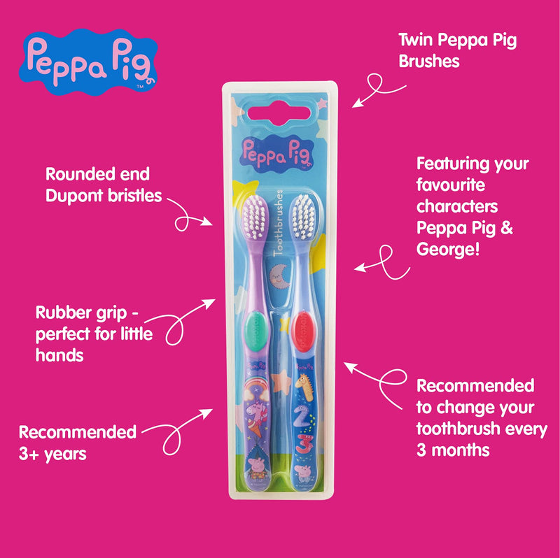 [Australia] - PEPPA PIG Toothbrush Twin ,2 Count ( Pack of 1) 