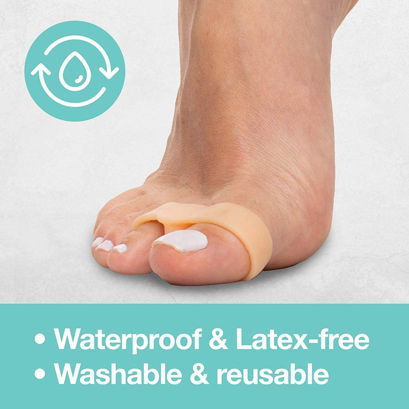 [Australia] - ZenToes Toe Separators with 2 Loops - Soft Gel Bunion Correctors 4 Pack (Beige)… Beige Gel 