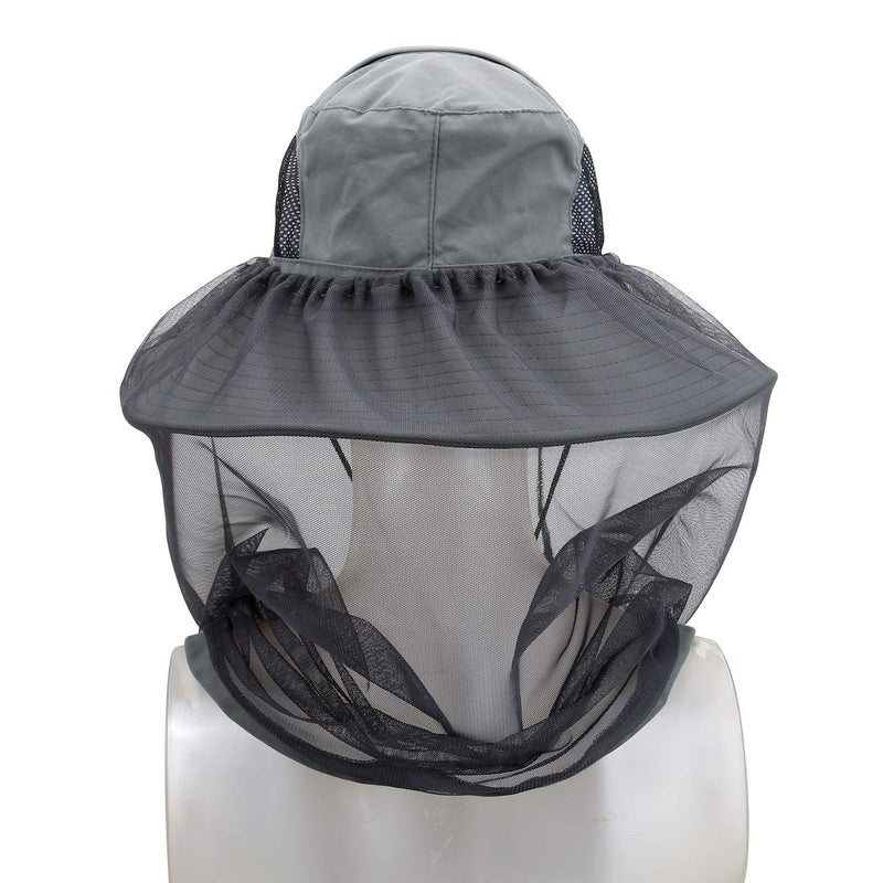 [Australia] - 2 Pack Mosquito Head Net Hat Hats with Removable Veil Net Mesh Hiking Fishing Gardening Protect from Bee Mosquito for Women Men, Beige M-XL Dark Gray 