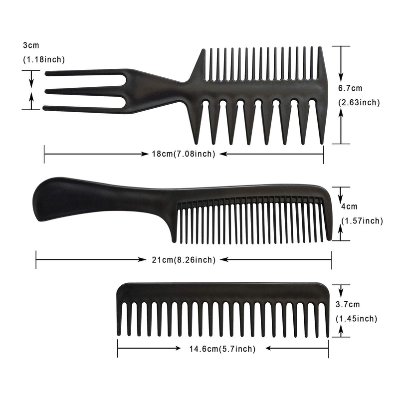 [Australia] - 10PCS Black Hair Comb Set Professional Salon Hairdressing Styling Comb Set Multifunction Anti-Static Barbers Brush Combs Set for Women Men Kids 