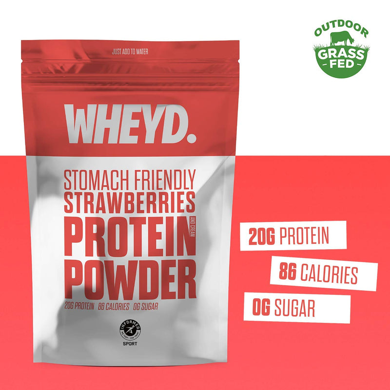 [Australia] - WHEYD Protein Powder - Grass Fed Hydrolysed Whey Isolate - Strawberry & Cream (720g, 30 x 24g Servings, Low Lactose) 24 g (Pack of 30) 
