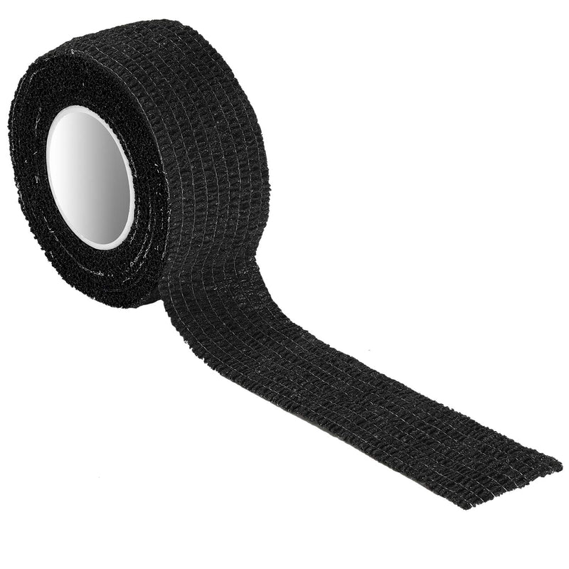 [Australia] - Pangda 12 Pieces Adhesive Bandage Wrap Stretch Self-Adherent Tape for Sports, Wrist, Ankle, 5 Yards Each (1 Inch, Black) 1 Inch (Pack of 12) 