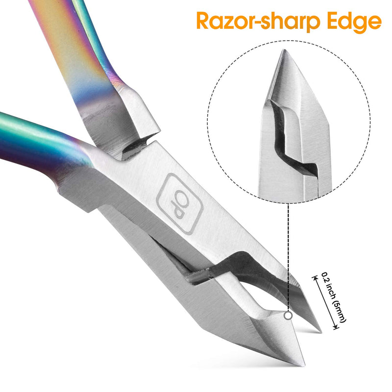 [Australia] - Cuticle Trimmer-opove Cuticle Remover Cuticle Nipper Professional Stainless Steel Cuticle Cutter Clipper Durable Pedicure Manicure Tools for Fingernails and Toenails,X7 mini Color Gradient Chameleon 