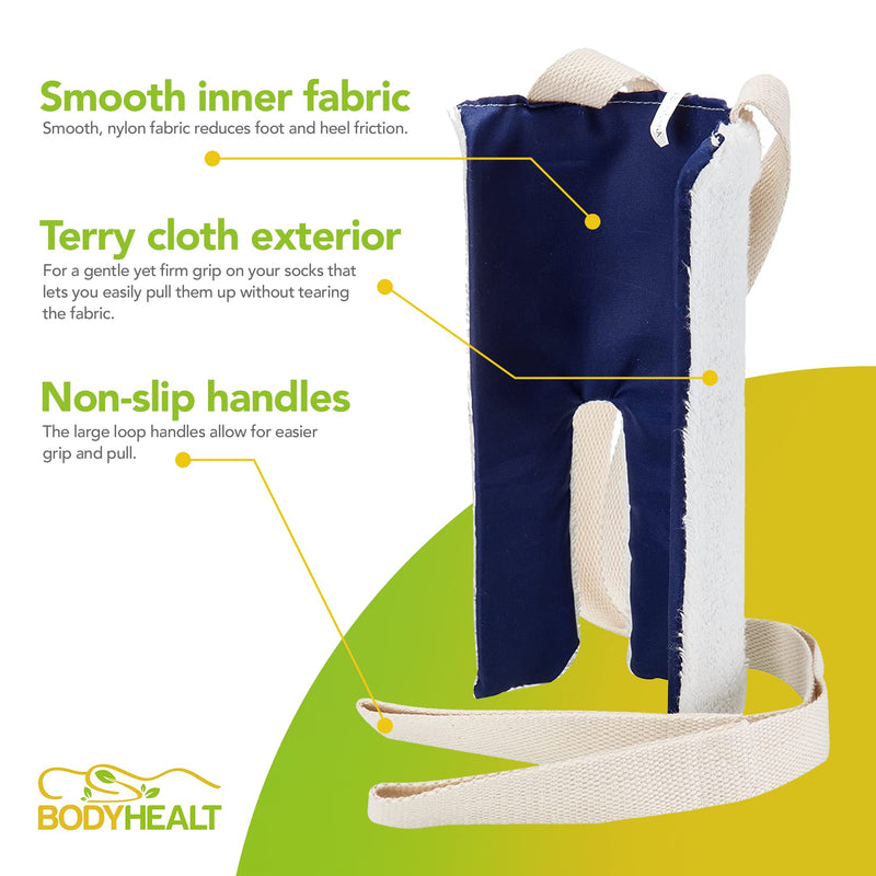 [Australia] - BodyHealt Flexible Sock Aid Tool - Deluxe Dressing Aid for Elderly, Disabled & Diabetic. Pants Assist for Pregnancy - Socks helper with Long Handles - Pulling Assist Device for compression stockings 1 Count (Pack of 1) 