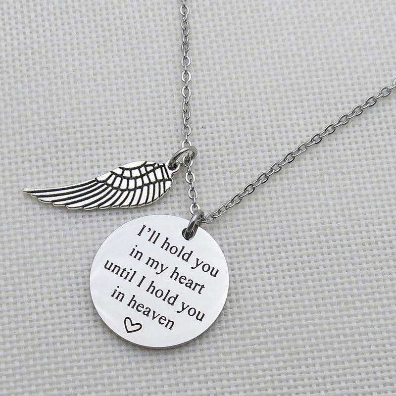 [Australia] - Memorial Jewelry I Will Hold You in My Heart Until I Can Hold You in Heaven Pendant Loss of Child Necklace Cremation Jewelry Remembrance Jewelry 