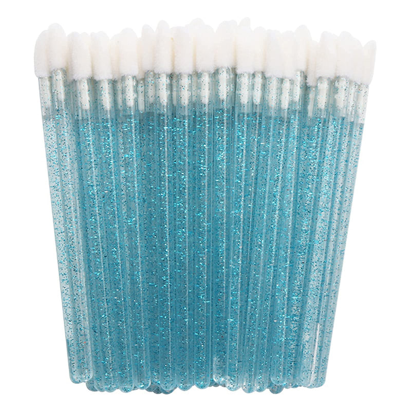 [Australia] - 300 PCS Lip Brushes Disposable Lip Gloss Wands Lipstick Applicator Makeup Tool, Crystal Blue Handle 