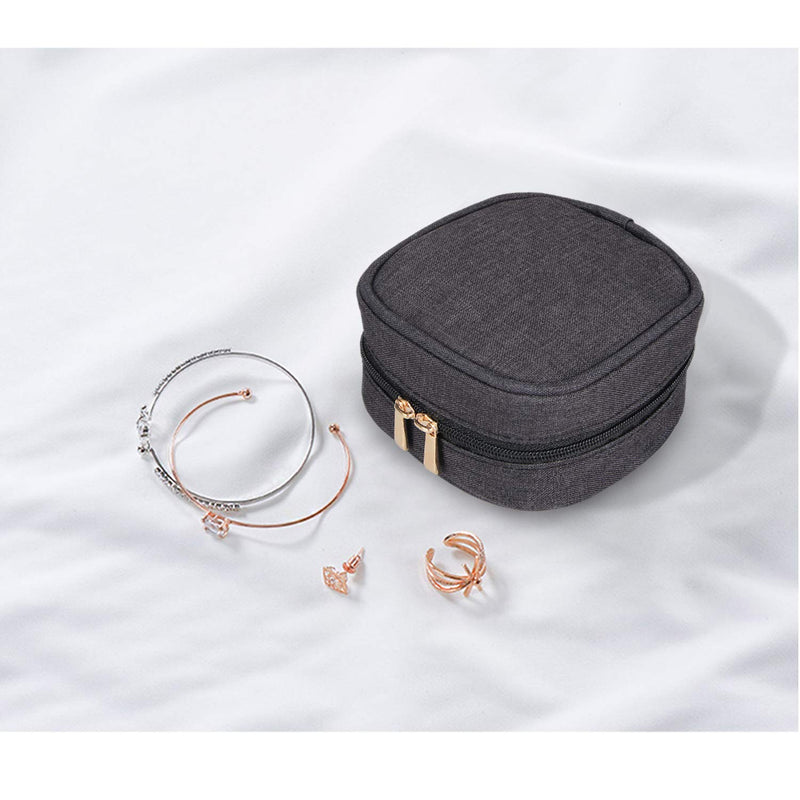 [Australia] - Teamoy Small Travel Jewelry Case, Portable Womens Jewelry Earring Ring Necklace Accesories Organizer Box, Black Mini 