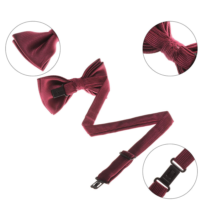 [Australia] - Kids Suspender Bowtie Necktie Sets - Adjustable Elastic Classic Accessory Sets for 6 Months to 13 Year Old Boys & Girls Wine Red 26 Inches (Fit 6 Months to 6Years) 