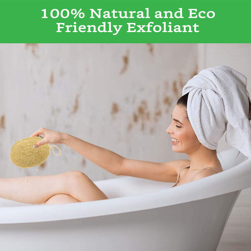 [Australia] - 100% Natural Loofah Exfoliating Sponge (3 Pack) - Loofah Body Scrubber - Loofah Sponge - Organic Loofah Pad - Exfoliating Body Sponge - Biodegradable Loofah - Bath Luffa Sponges - Exfoliating Loofah 3Pack 