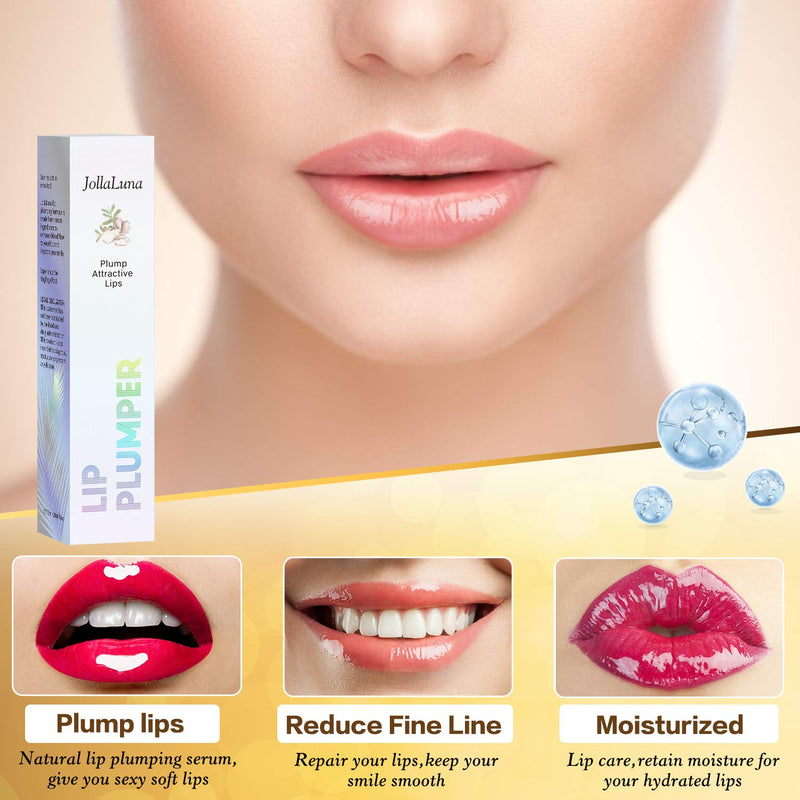 [Australia] - JollaLuna Lip Plumper Gloss, Natural Lip Plumper and Lip Care Serum, Lip Enhancer for Fuller, Lip Mask, Reduce Fine Lines, for Fuller & Hydrated Sexy Lips. 5 ml 