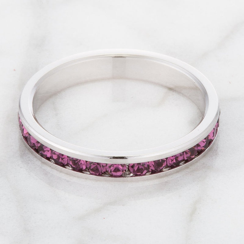 [Australia] - Kate Bissett Stylish Birthstone Stackables Swarovski Crystal Eternity Bands Amethyst -February 5 