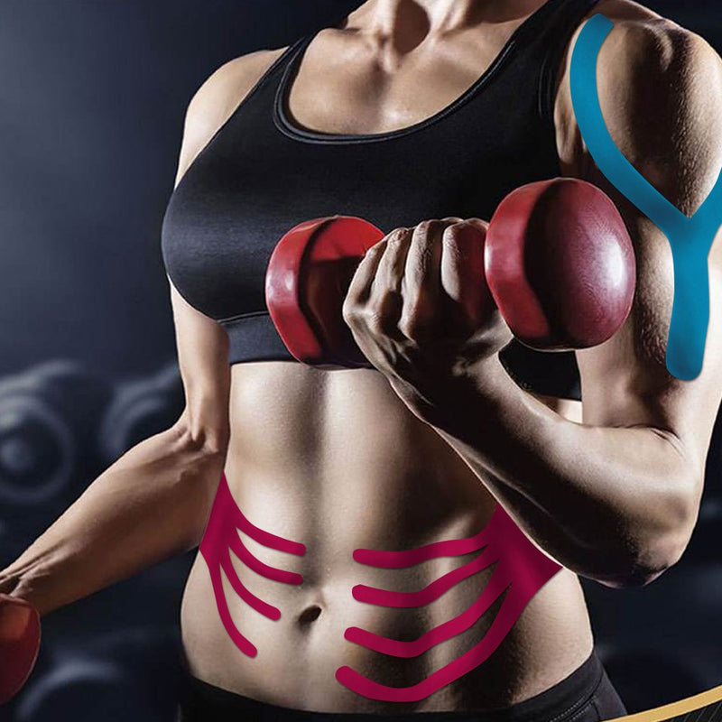 [Australia] - Kinesiology Tape 2 Rolls Physio Relieve Muscle Soreness and Strain Shoulders Wrists Knees Ankles Elastic Waterproof Good Air Permeability Hypoallergenic 2 inch x 16 Foot Black by SOONGO 2 Count (Pack of 1) 