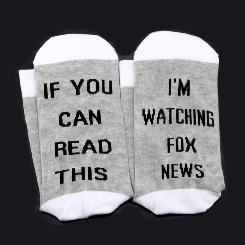 [Australia] - PYOUL Fox News Inspired Gift Fox News Fans Socks If You Can Read This I'm Watching Fox News Socks Watching Fox News 1 Pair 