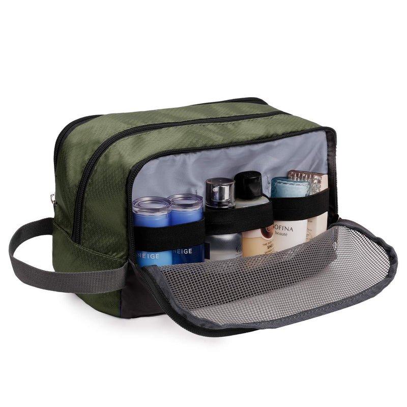 [Australia] - Toiletry Bag Small Nylon Dopp Kit Lightweight Shaving Bag for Men and Women (Army Green) Army Green 