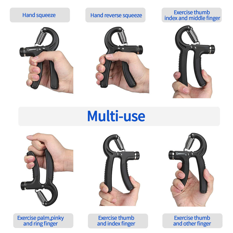 [Australia] - Alfresco Fitness Hand Grip Strengthener, 5-60 kg Adjustable Resistance, for Muscle Building, Finger Training and Forearm Exercising 