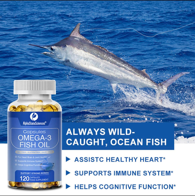 [Australia] - **New**Premium Omega 3 Fish Oil Max Strength 3600mg Boost Heart Health, Brain Function, and Joint Mobility High EPA 1296mg & DHA 864mg Essential Fatty Acids for Optimal Wellness 