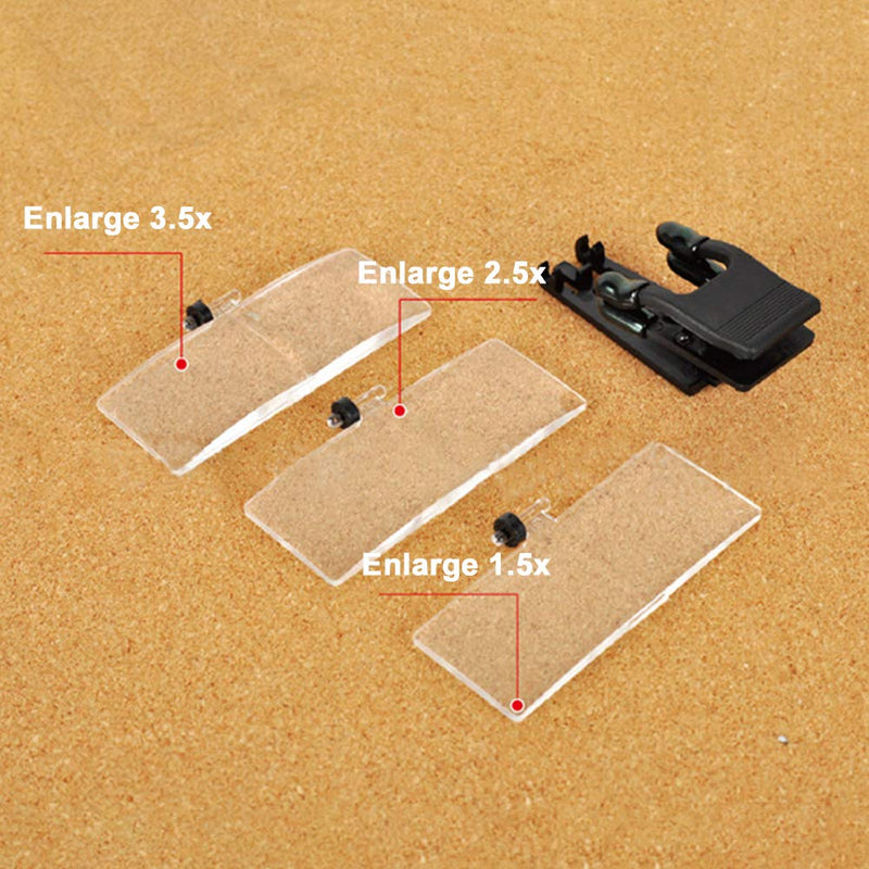 [Australia] - UXELY Magnifier Magnifying Lenses Magnifying Glass Clip On Eyeglass Loupe Hands Free 
