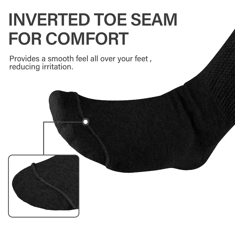 [Australia] - NOVAYARD Diabetic Socks Wide Bariatric Socks Edema Neuropathy Hospital Socks 3 Pairs Black 