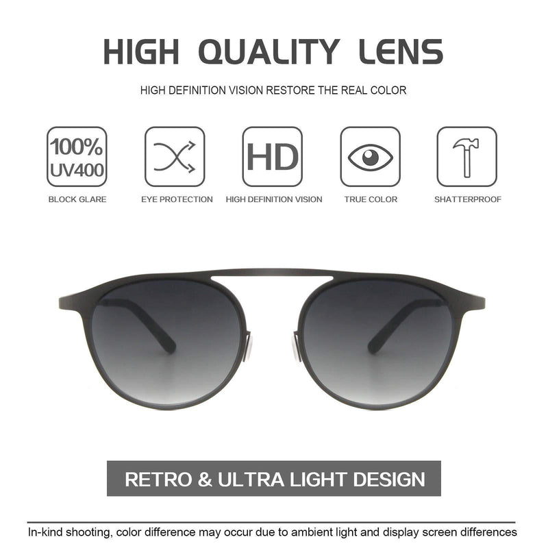 [Australia] - Small sunglasses for petite face men women teenager sunglasses classic retro round metal sunglasses fashion UV protection Grey 
