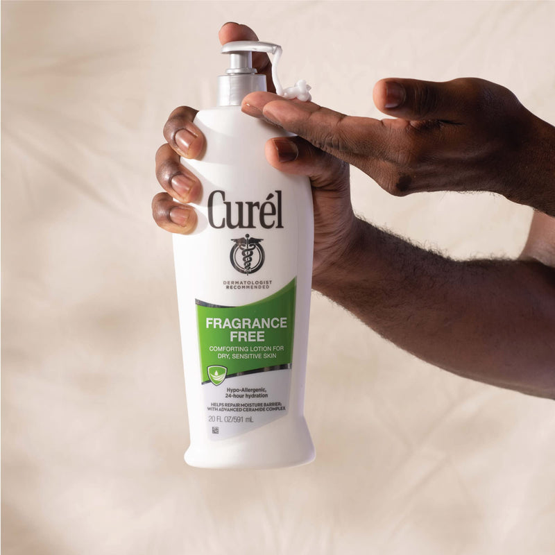 [Australia] - Curél Fragrance Free Comforting Body Lotion, Body and Hand Moisturizer for Dry, Sensitive Skin, with Advanced Ceramide Complex, Repairs Moisture Barrier, 20 Ounce 20 Fl Oz (Pack of 1) 