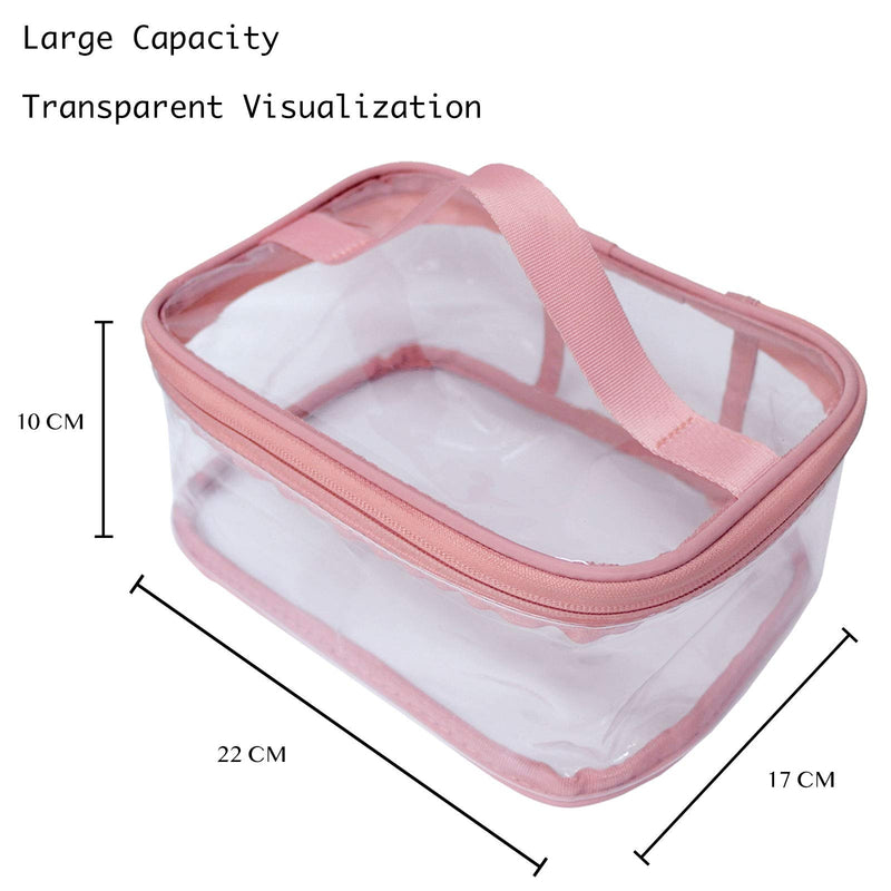 [Australia] - ANEMEL Toiletry Bag Makeup Cosmetic Clear Bag Portable Waterproof Transparent Travel Storage Pink 