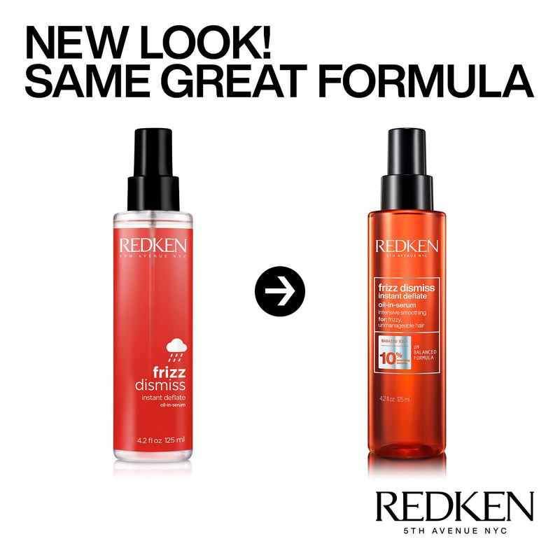 [Australia] - Redken Frizz Dismiss Instant Deflate Oil-In-Serum | For Frizzy Hair | Enhances Smoothness & Shine | With Babassu Oil | Sulfate Free 4.2 Fl Oz 