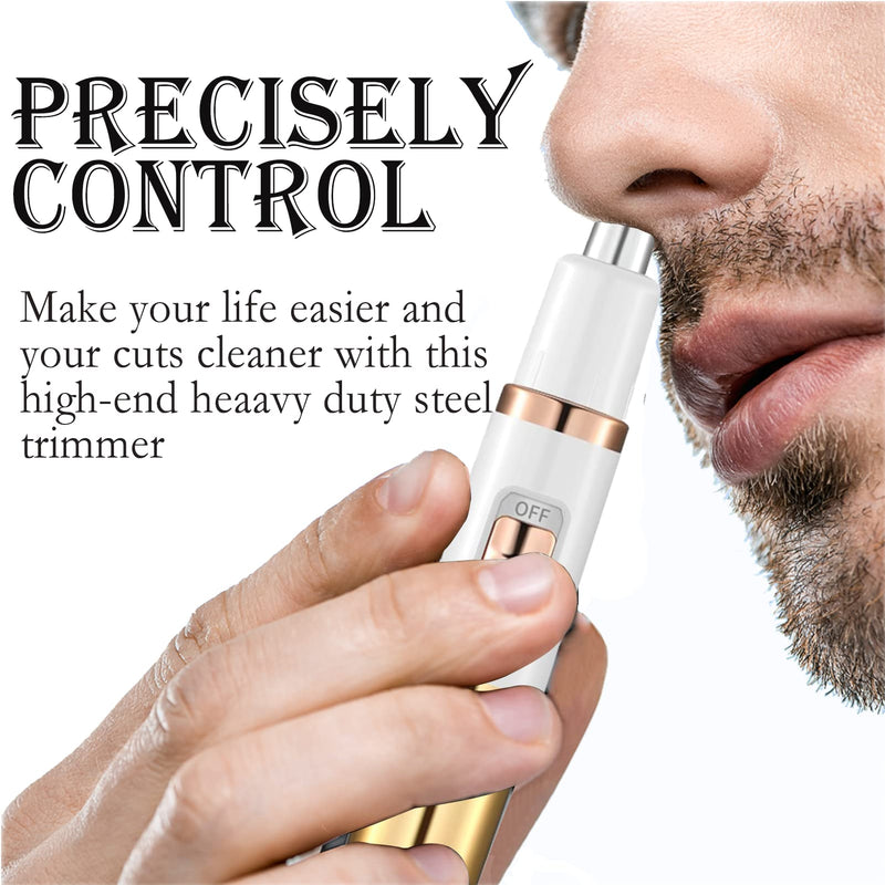 [Australia] - Nose Trimmer Ear and Nose Hair Trimmer for Men and Women Professional Nasal Hair Clippers Battery-Operated Painless Eyebrow & Facial Ear Hair Trimmer 