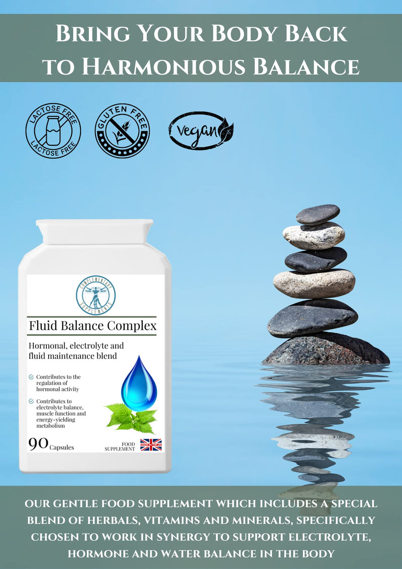 [Australia] - Complementary Supplements | Fluid Balance Complex | Hormonal, Electrolyte & Fluid Management Blend | Juniper Berry | Alfalfa | Kelp | Dandelion | Parsley | Magnesium | Vegan | 90 Capsules 