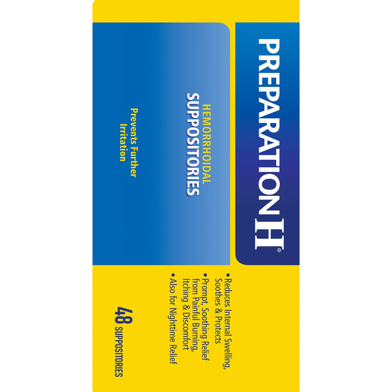 [Australia] - Preparation H Hemorrhoid Suppositories For Itching And Discomfort Relief - 48 Count 