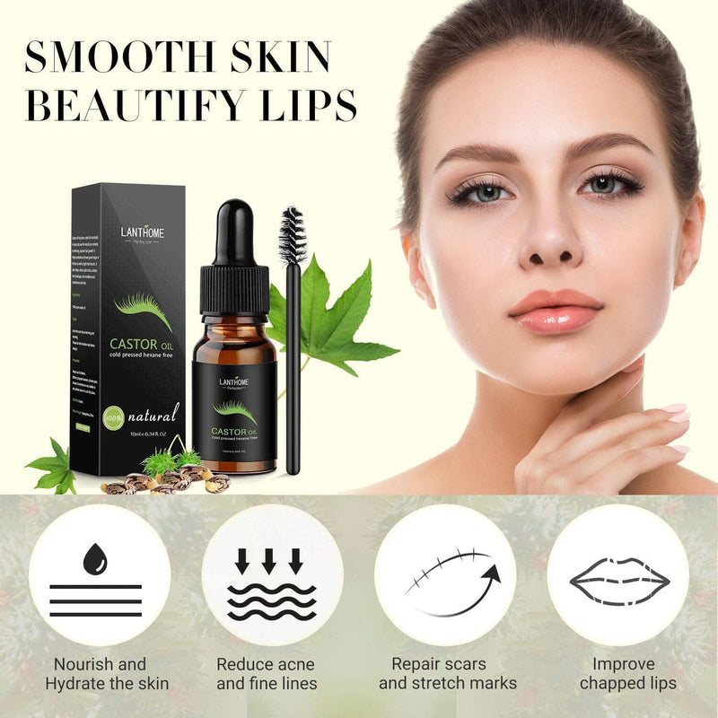 [Australia] - Castor Oil Hair Growth,Organic Castor Oil for Eyebrows Eyebrows Lash Nail,Hair Growth Serum Eyelash Growth Serum,Pure Cold Pressed Lash Growth Serum Skin Care Ricin Oil 