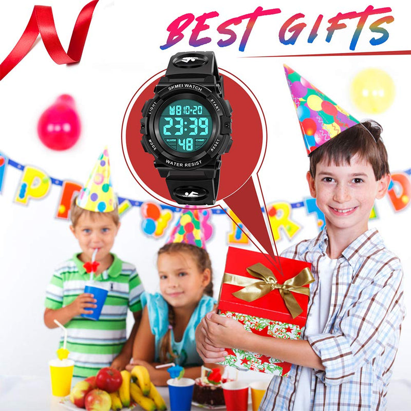 [Australia] - ATIMO LED 50M Waterproof Sports Digital Watch for Kids - Kids Gifts Black 