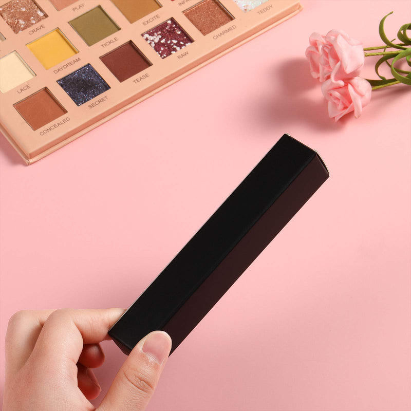 [Australia] - 50 Pieces Black Lipstick Boxes Paper Lipstick Pack Box Reusable Paper Packaging Boxes and 50 Pieces Clear Shrinkable Film Shrink Wrap Film for DIY Lip Gloss 