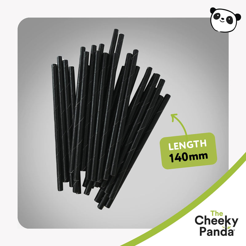 [Australia] - The Cheeky Panda – Bamboo Paper Black Sip Straws | Pack of 250 Straws | Perfect for Cocktails, 100% Biodegradable, Plastic-Free, Eco-Friendly, Strong & Sustainable 