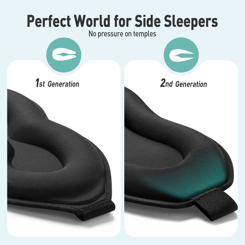 [Australia] - Umisleep Upgraded Sleep Mask, Perfect Sleeping Mask for Side Sleepers, 3D Ultra Soft Skin-Friendly Eye Masks for Sleeping Women Men Kids with Adjustable Strap, Blindfold for Travel/Sleep/Nap… 