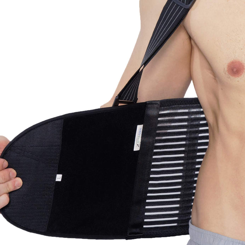 [Australia] - NeoTech Care Adjustable Back Brace Lumbar Support Belt with Suspenders, Beige, Size XL 
