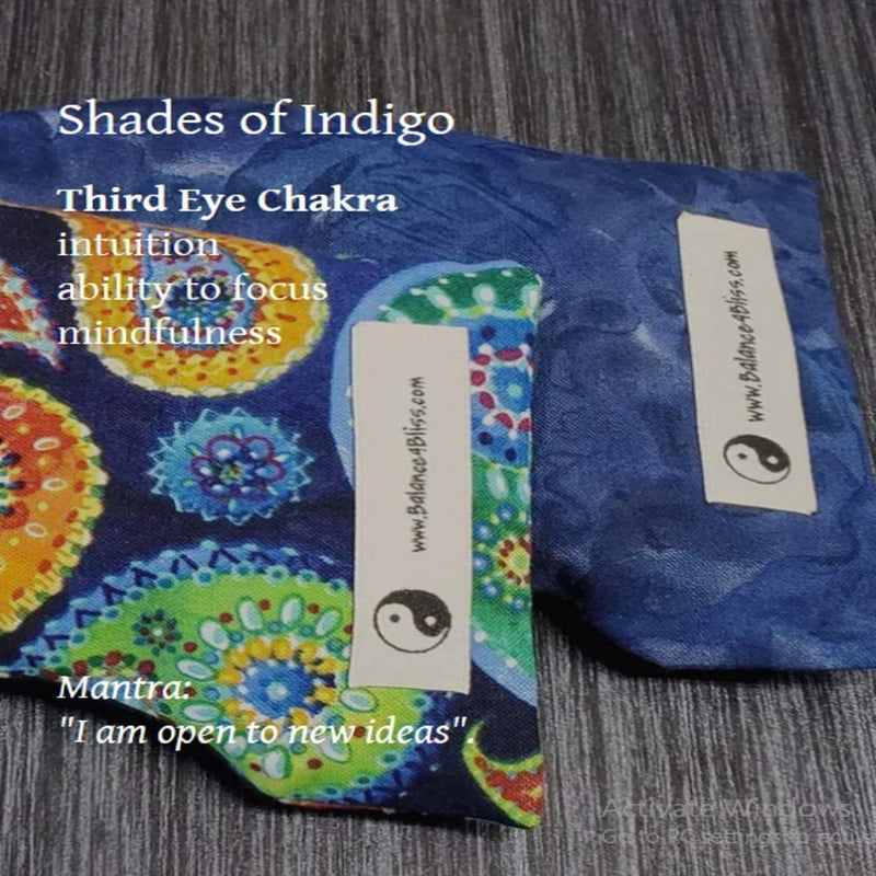 [Australia] - Balance4Bliss Eye Pillow - Relaxation Wellness and Healing - Sooth Stress and Relieve Headaches - Perfect for Yoga and Meditation - Great Relaxation Gift Indigo 