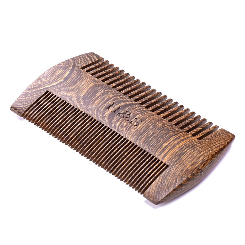 [Australia] - H&S Wooden Beard Comb Anti Static Moustache Pocket Comb Wood Coffee Sandalwood for Men 