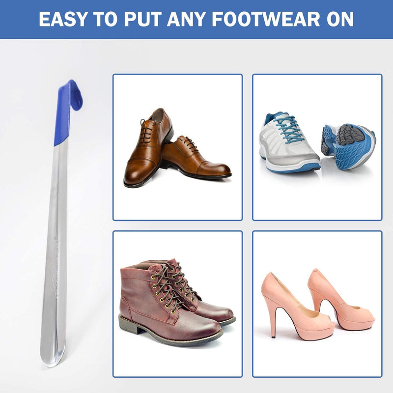 [Australia] - CHARMOUNT Metal Shoe Horn, 16.5” Long Handled Shoe Horn for Seniors, Men, Women, Kids, Heavyduty Shoehorn, Shoe Spoon/Boot Horn (1.7MM Thick) 