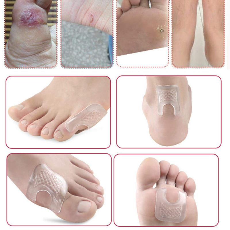 [Australia] - 10 Pieces Waterproof Toe Cushions Pads, U-Shaped Gel Callus Pads from Rubbing, Reusable Callus Cushions 