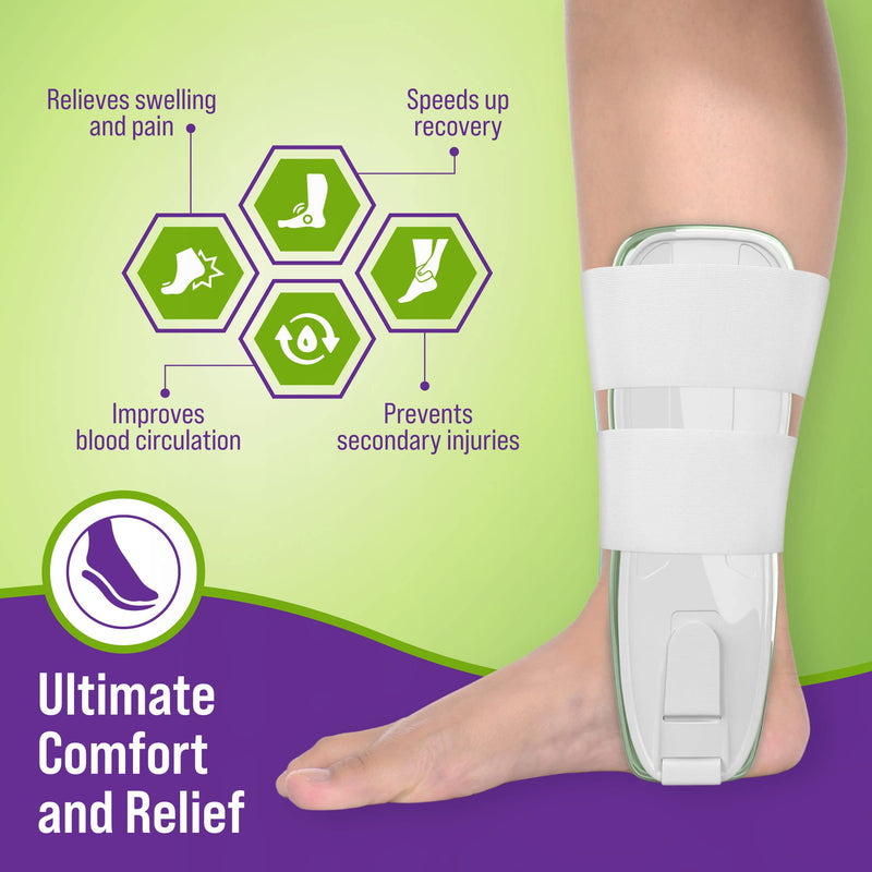 [Australia] - Premium Air Stirrup Ankle Brace Stabilizer With Air & Gel Cold Therapy - One Size Fits All 