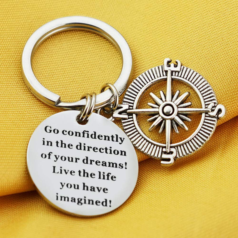 [Australia] - VANGETIMI Inspirational Graduation Keychain Gifts for Grads Stainless Steel Compass Engraved Keychain Gifts for Him Her Women Men Girls 2020 style 1 