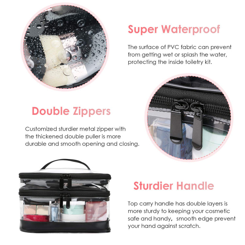 [Australia] - KIPBELIF Clear Makeup Bag Organizer - Multifunction Large Waterproof Portable Travel Makeup Cosmetic Bags Standard 