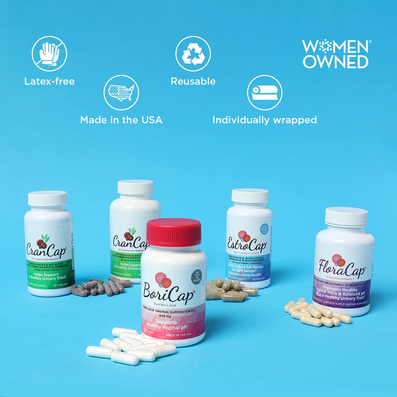 [Australia] - BoriCap Boric Acid Vaginal Suppository Applicators, 7 Applicators - Hygienic Solution for Easy Glide Applicator Insertion - Washable and Reusable 